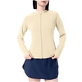 thumbnail image 1 of Dealovy Jackets for Women Zip up Long Sleeve Yoga Jacket Solid Color Stand-Up Collar Basic Workout Coat with Thumb Holes Casual Sun-Proof Clothing, 1 of 4