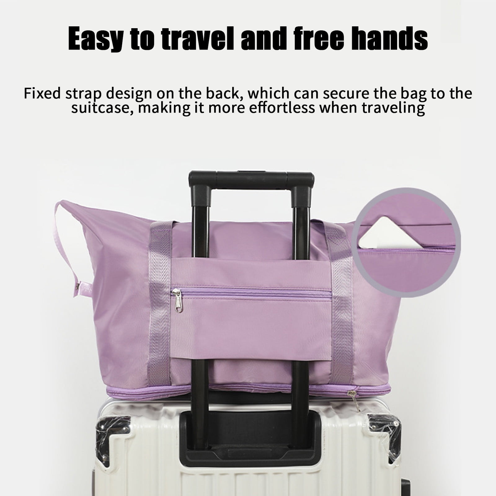 Large Waterproof Gym & Travel Tote Bag - Foldable, Expandable Carry-On With Wet/Dry Compartment
