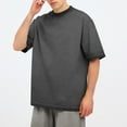 thumbnail image 1 of Dealovy Mens T Shirts Summer Short Sleeve Tops Unisex Casual Vintage Washed Loose Comfy Tee Shirts,Black,XL, 1 of 9