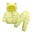 thumbnail image 1 of Dealovy Nerborn Baby Boys Girls Snowsuit Hooded Puffer Jackets Snow Pants 2 Piece Snowsuit Winter Outfits, 1 of 8