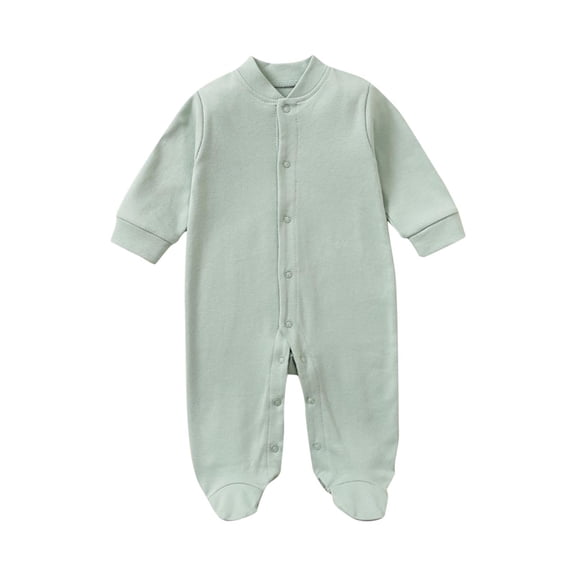 Dealovy Newborn Baby Boy Girl Rompers Infant Footie Zipper Onesie Solid Color Unisex Romper Jumpsuit