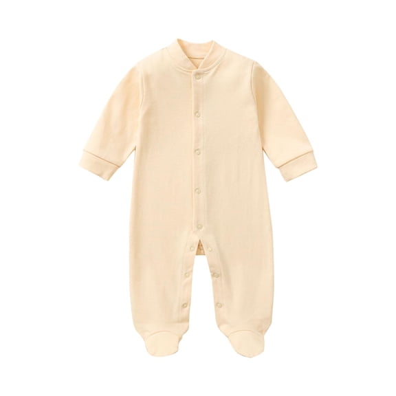 Dealovy Newborn Baby Boy Girl Rompers Infant Footie Zipper Onesie Solid Color Unisex Romper Jumpsuit