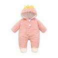 thumbnail image 1 of Dealovy Newborn Boys Girls Clothes Toddler Baby Fleece Onesie Footed Snowsuits Infant Jumpsuit Winter Hooded Romper, 1 of 8