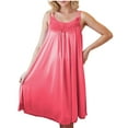 thumbnail image 1 of Dealovy Nightgowns for Women Casual Sleeveless House Dress Square Neck Pleated Nightshirt Comfy Soft Sleepwear, 1 of 6