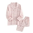 thumbnail image 1 of Dealovy Pajama Sets for Women 2 Piece Plaid Button down Shirts Pants Set Sleepwear Lounge Outfits, 1 of 2