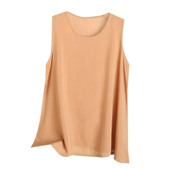 Dealovy Pajamas Tank Tops for Women Sleeveless Shirts Scoop Neck Base Layer Vests Loose Fitted T-Shirts