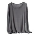 thumbnail image 1 of Dealovy Pajamas Tops for Women Plus Size Long Sleeve Shirts Loose Casual Comfy Crew Neck Loungewear Tees, 1 of 2
