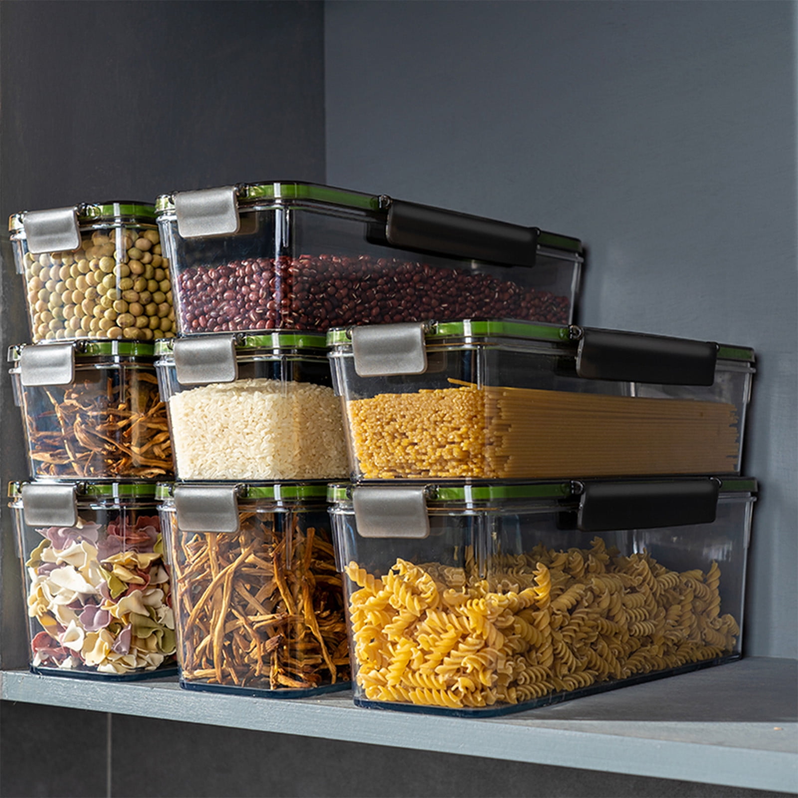 Dealovy Pasta Storage Container With Lid, Tall Clear Airtight Food