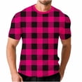 thumbnail image 1 of Dealovy Plus Size Mens T Shirts Short Sleeve Crwe Neck Plaid Shirts Casual Gym Workout Tops for Men Color Blocked S-5XL, 1 of 6