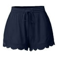 thumbnail image 1 of Dealovy Plus Size Pajamas Shorts for Women Drawstring Elastic High Waisted Wide Leg Lace Bottoms Comfy Shorts, 1 of 5