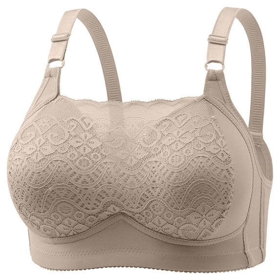 Dealovy Push up Bras for Women Plus Size Full Coverage Underwire Bra Floral Lace Soft Everyday Bra