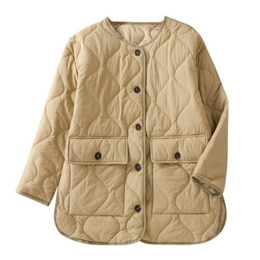 Dealovy Quilted Puffer Vests for Women Lightweight Long Sleeve Button down Jackets Padded Outerwear