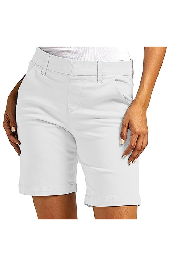 Shorts for Women High Waist Comfy Casual Slim Fitted Pull on Solid Color Lounge Shorts with Pockets