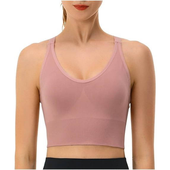 Dealovy Sports Bras for Women High Support Racerback Padded Yoga Workout Bra Activewear Crop Tank Tops