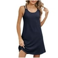 thumbnail image 1 of Dealovy Summer Dresses for Women Spaghetti Strap Sleeveless Sundress Scoop Neck Hollow out Short Tank Dress, 1 of 5