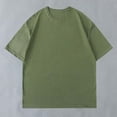 thumbnail image 1 of Dealovy Tee Shirts for Men Crew Neck Solid Color Running Tee Summer Casual Short Sleeve Loose Comfy Tshirts,Army Green,M, 1 of 3