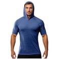thumbnail image 1 of Dealovy Tee Shirts for Men Hoodies Sun Protection Short Sleeve Outdoor Active Hiking Running Tee Shirts,Blue,L, 1 of 5