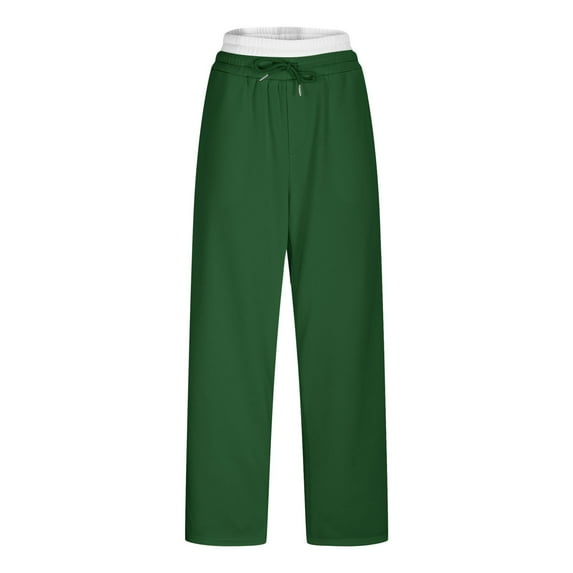 Dealovy Unisex Sweatpants Casual Elastic Waist Drawstring Pull on Pants Daily Loose Fitted Trousers with Pockets