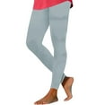 thumbnail image 1 of Dealovy Warm Leggings for Women Solid Color Pull on Home Pants Daily Elastic Waist Slim Fitting Ankle Length Trousers, 1 of 7