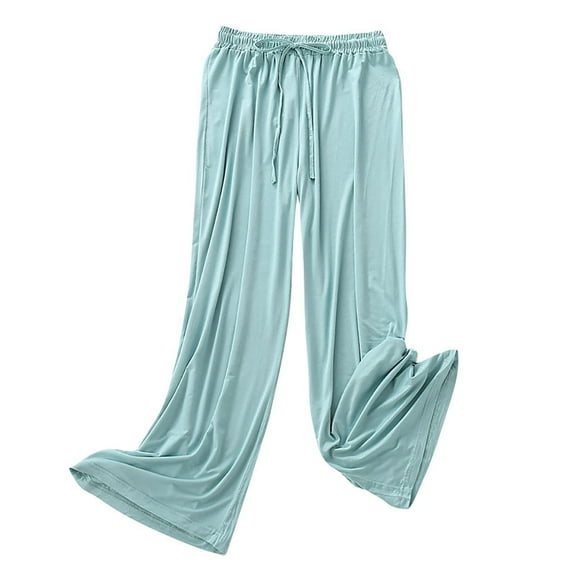 Dealovy Wide Leg Pants for Women Loose Fitted Elastic Waist Sleep Wear Soft Comfy Lounge Pants for Women