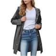 thumbnail image 1 of Dealovy Windbreak Waterproof Jackets for Women Mid-Length Long Sleeve Solid Color Outdoor Jacket with Pockets, 1 of 8