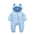 thumbnail image 1 of Dealovy Winter Baby Clothes Newborn Boy Girl Long Sleeve Full Zip Jumpsuit Hooded Onesie Outdoor Jacket Coat, 1 of 3