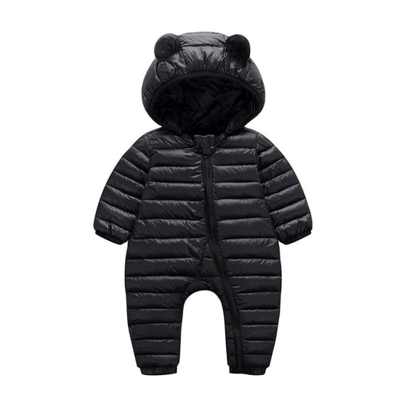 Dealovy Winter Baby Clothes Newborn Boy Girl Long Sleeve Full Zip Jumpsuit Hooded Onesie Outdoor Jacket Coat