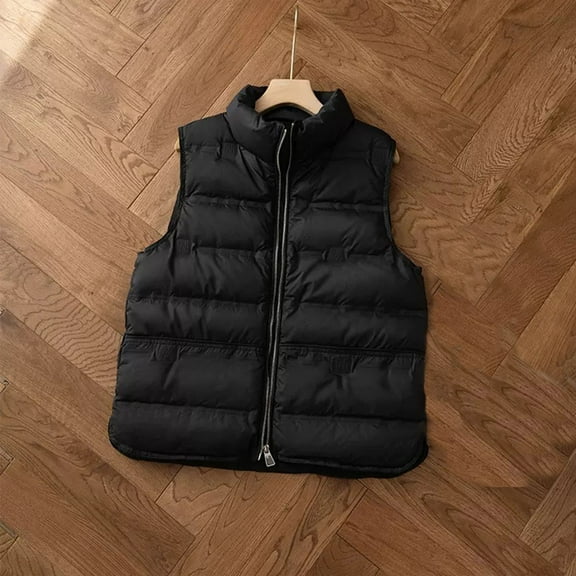 Dealovy Women Puffer Vests Zip up Sleeveless Jackets Stand Collar Winter Warm Padded Gilet Outerwear
