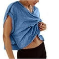 thumbnail image 1 of Dealovy Women Yoga T-Shirts Short Sleeve Workout Open Back Tops Casual Athletic Gym Crop Running Tees Shirts, 1 of 8