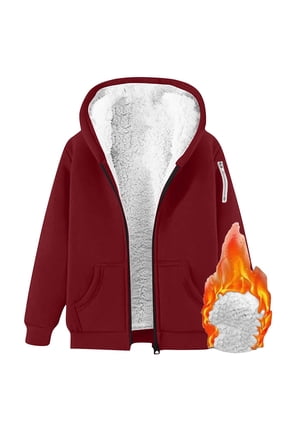 Women's Hoodies Casual Full Zip up Sherpa Lined Sweatshirt Fall Winter Long Sleeve Thermal Thick Warm Jacket with Pockets