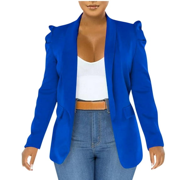 Dealovy Womens Business Casual Blazers Long Sleeve Collar Neck Jackets Work Office Suit Blazer Jacket