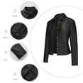 thumbnail image 1 of Dealovy Womens Cropped Leather Jackets Casual Motorcycle Jacket Button down Coat Outerwear, 1 of 9