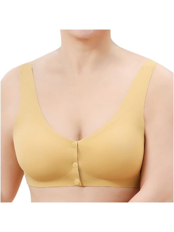 Womens Front Closure Bras Wireless Comfortable Seamless Bralettes Full Coverage Soft Liftup Bras