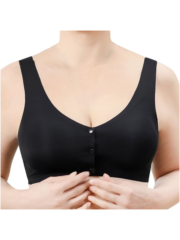 Womens Front Closure Bras Wireless Comfortable Seamless Bralettes Full Coverage Soft Liftup Bras