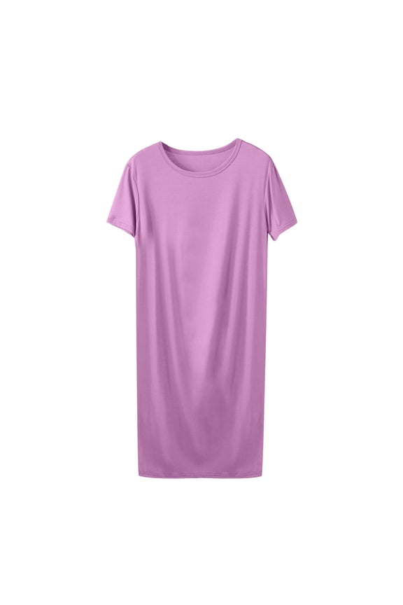 Womens Nightgowns for Women Short Sleeves V Neck Sleepwear Plus Size Sleepshirt Short Nightshirt Tshirts Dress