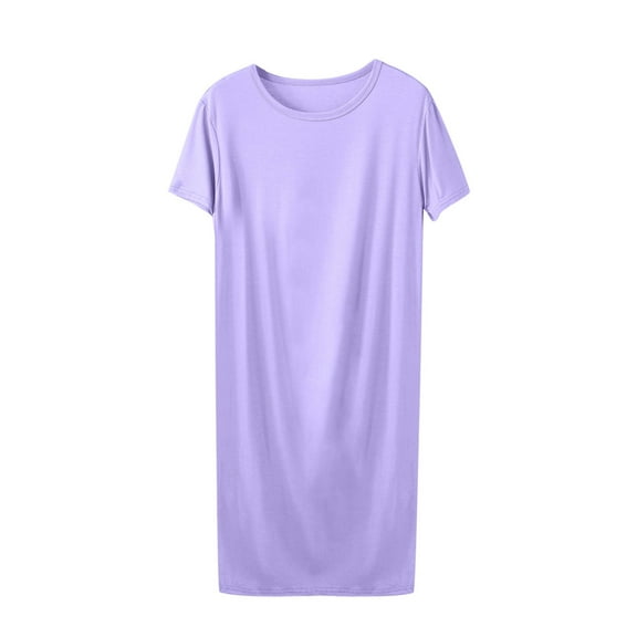 Dealovy Womens Nightgowns for Women Short Sleeves V Neck Sleepwear Plus Size Sleepshirt Short Nightshirt Tshirts Dress