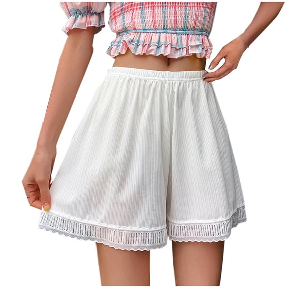 Dealovy Womens Pajamas Shorts High Waisted Comfy Lounge Shorts Lace Bottom Sleepwear Summer Under Dress shorts