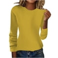 thumbnail image 1 of Dealovy Womens Sweaters Cotton Knitted Crewneck Breathable Regular Fitted Pullover Sweaters for Women Solid Color, 1 of 6