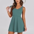 thumbnail image 1 of Dealovy Womens Tennis Dress Summer Sleeveless V Neck Athletic Workout Golf Skort Romper Mini Dresses with Built in Shorts, 1 of 8