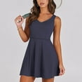 thumbnail image 1 of Dealovy Womens Tennis Dress Summer Sleeveless V Neck Athletic Workout Golf Skort Romper Mini Dresses with Built in Shorts, 1 of 7