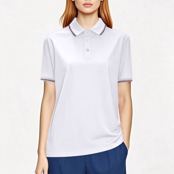 Dealovy Womens Tops Button Short Sleeve Tennis Active T Shirts Workout Gym Athletic Loose Tops