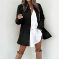 thumbnail image 1 of Dealovy Womens Trench Coat Mid-Length Coats Open Front Cardigan Casual Tweed Jackets Fleece Winter Clothes, 1 of 6