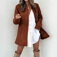 thumbnail image 1 of Dealovy Womens Trench Coat Mid-Length Coats Open Front Cardigan Casual Tweed Jackets Fleece Winter Clothes, 1 of 6