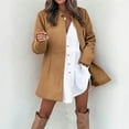 thumbnail image 1 of Dealovy Womens Trench Coat Mid-Length Coats Open Front Cardigan Casual Tweed Jackets Fleece Winter Clothes, 1 of 6