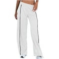 thumbnail image 1 of Dealovy Workout Pants for Women High Waist Lightweight Sportwear Side Striped Wide Leg Athletic Trousers, 1 of 9