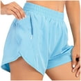 thumbnail image 1 of Dealovy Workout Shorts for Women Summer Casual Elastic Waisted Solid Color Activewear Gym Shorts with Zipped Pockets, 1 of 2