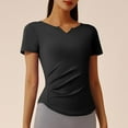 thumbnail image 1 of Dealovy Workout Tops for Women V Neck Slim Side Ruched Short Sleeve Gym Yoga Tops Summer Fashion, 1 of 8