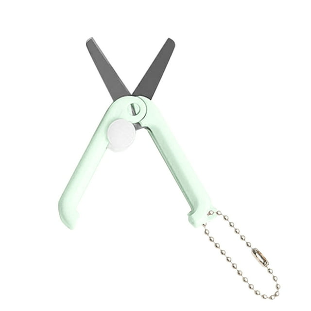 Deals! 1 Pack Mini Folding Scissors With Key Chain Mini Telescopic Small Foldable Scissors Portable Pocket Travel Scissors Retractable Kids Shears Sharp For Cutting Scrapbooking Crafting H