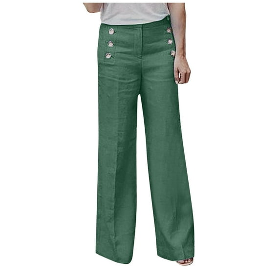 Deals under 10.00 LYXSSBYX Womens Yoga Lounge Dress Pants Hot Sale Clearance Sexy Women Fashion Pants Casual Loose Elastic Button Waist Wide Leg Pants