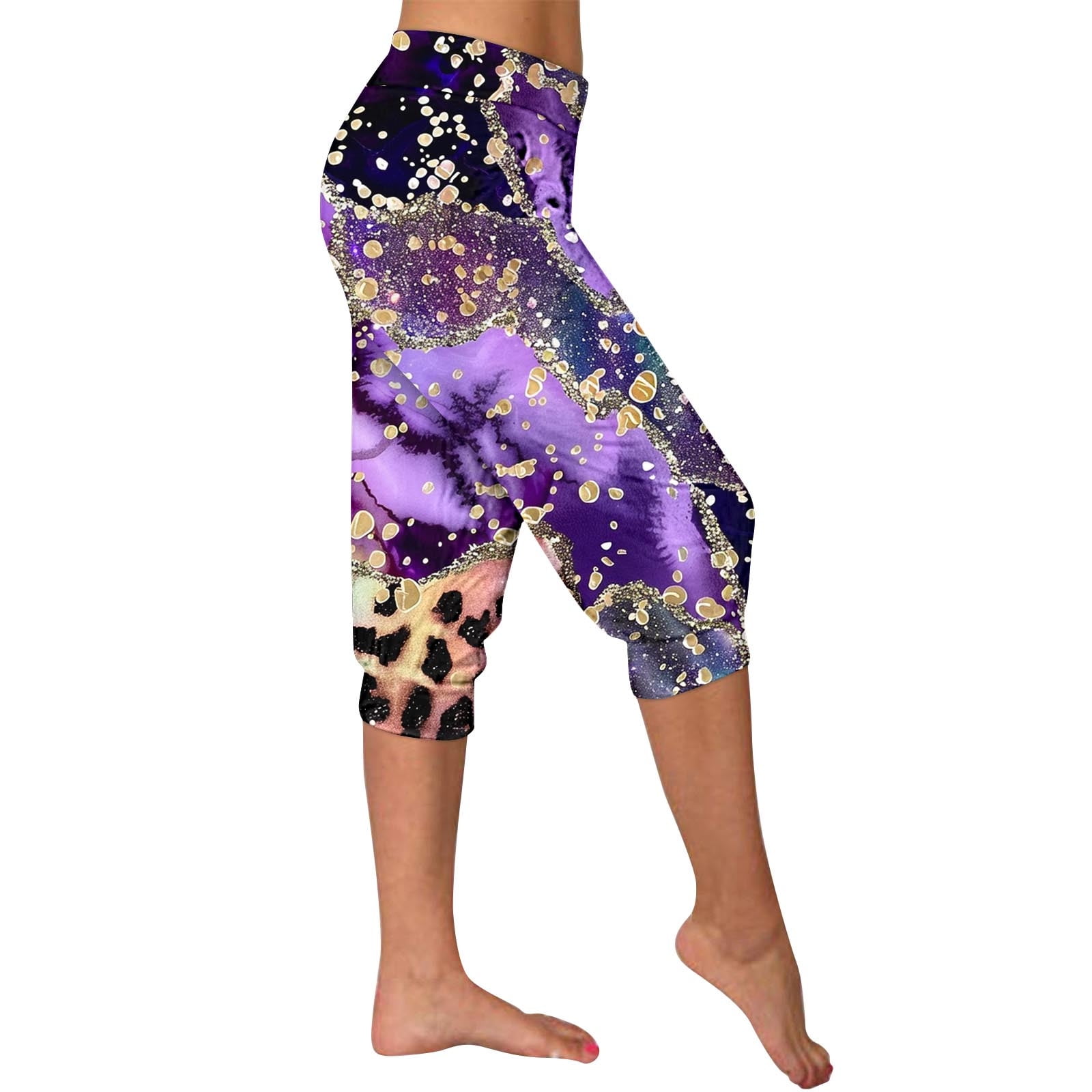 Deals 15 & Under Floral Print Joggers Women Capri Sweatpants with